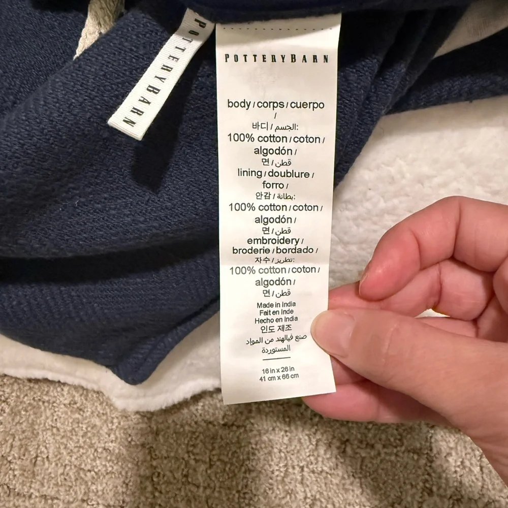 Pottery Barn blue cotton